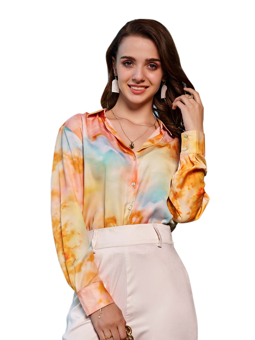 NEOFAA Women Printed Casual Shirt