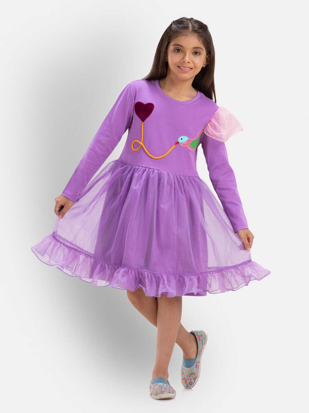 Growing Tree Girls Purple Layered Dress
