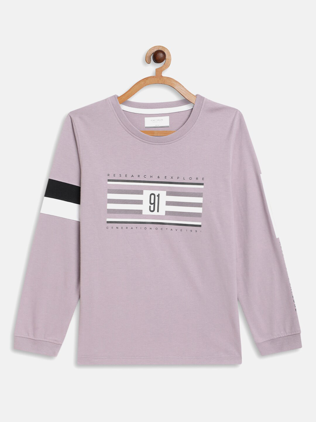 Octave Boys Purple Typography Printed T-shirt