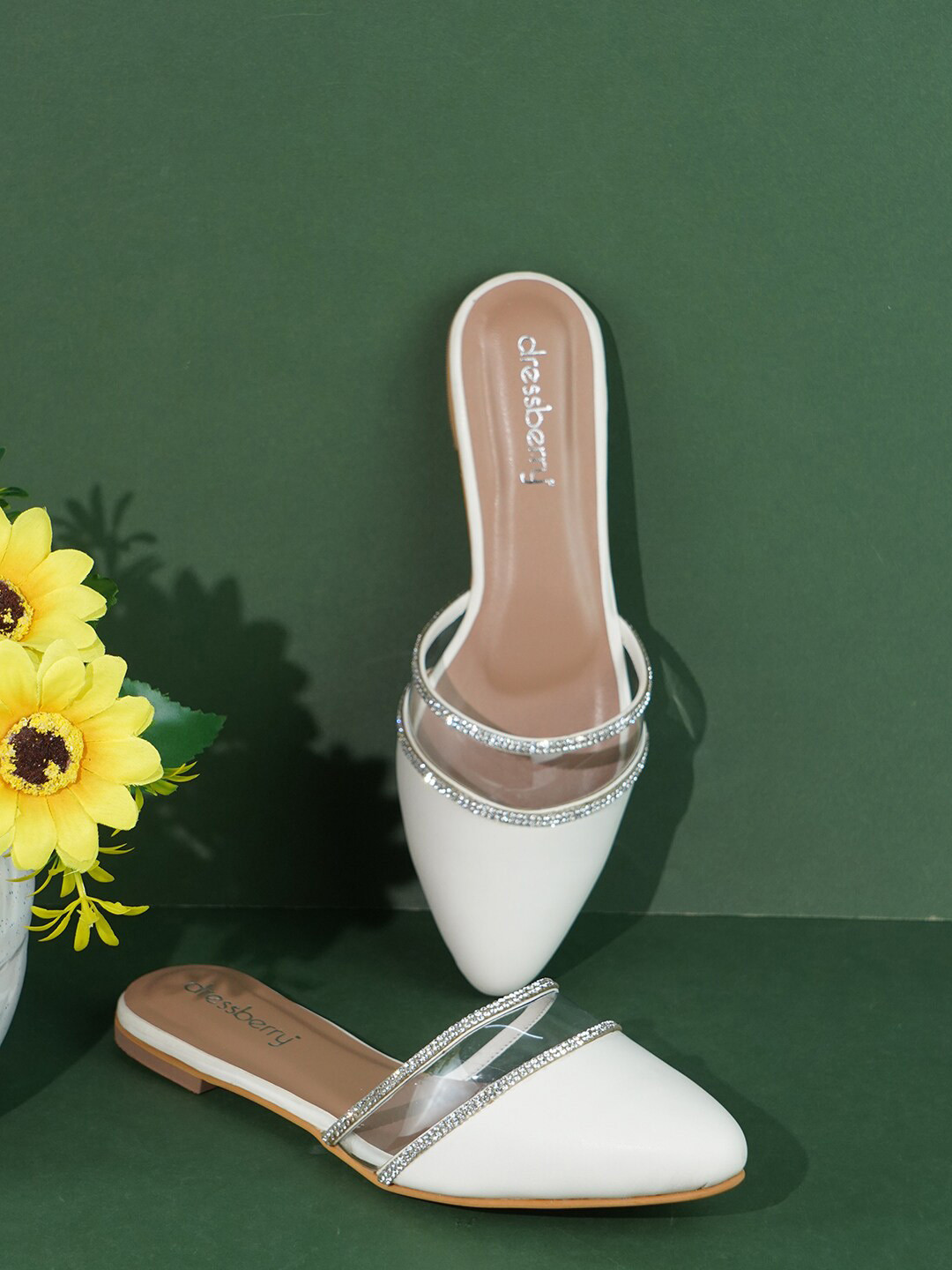 DressBerry Women Embellished Mules Flats