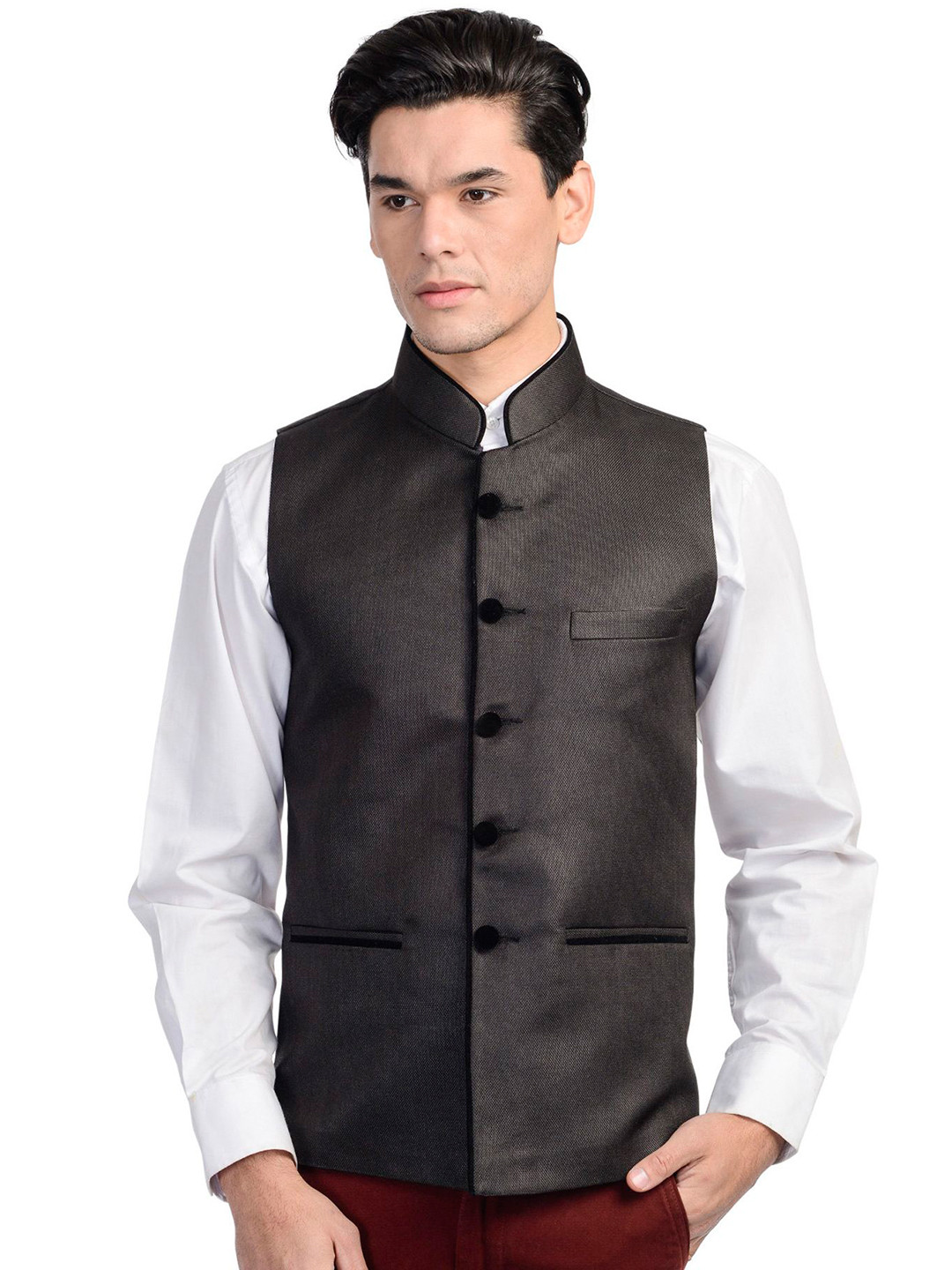 Wintage Men Black Nehru Jacket