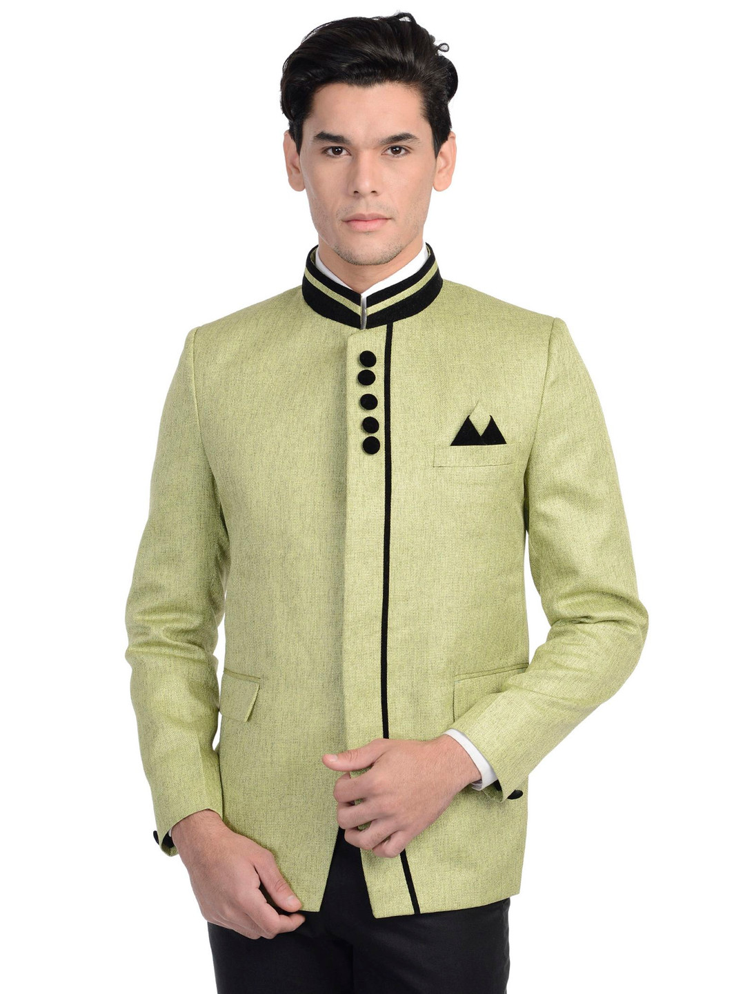 Wintage Green Single-Breasted Partywear Blazer