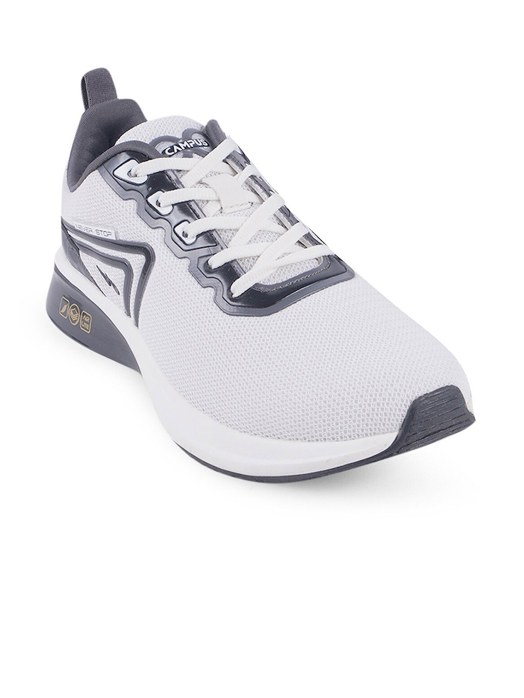 Campus Unisex Kids Off White Mesh Running Shoes
