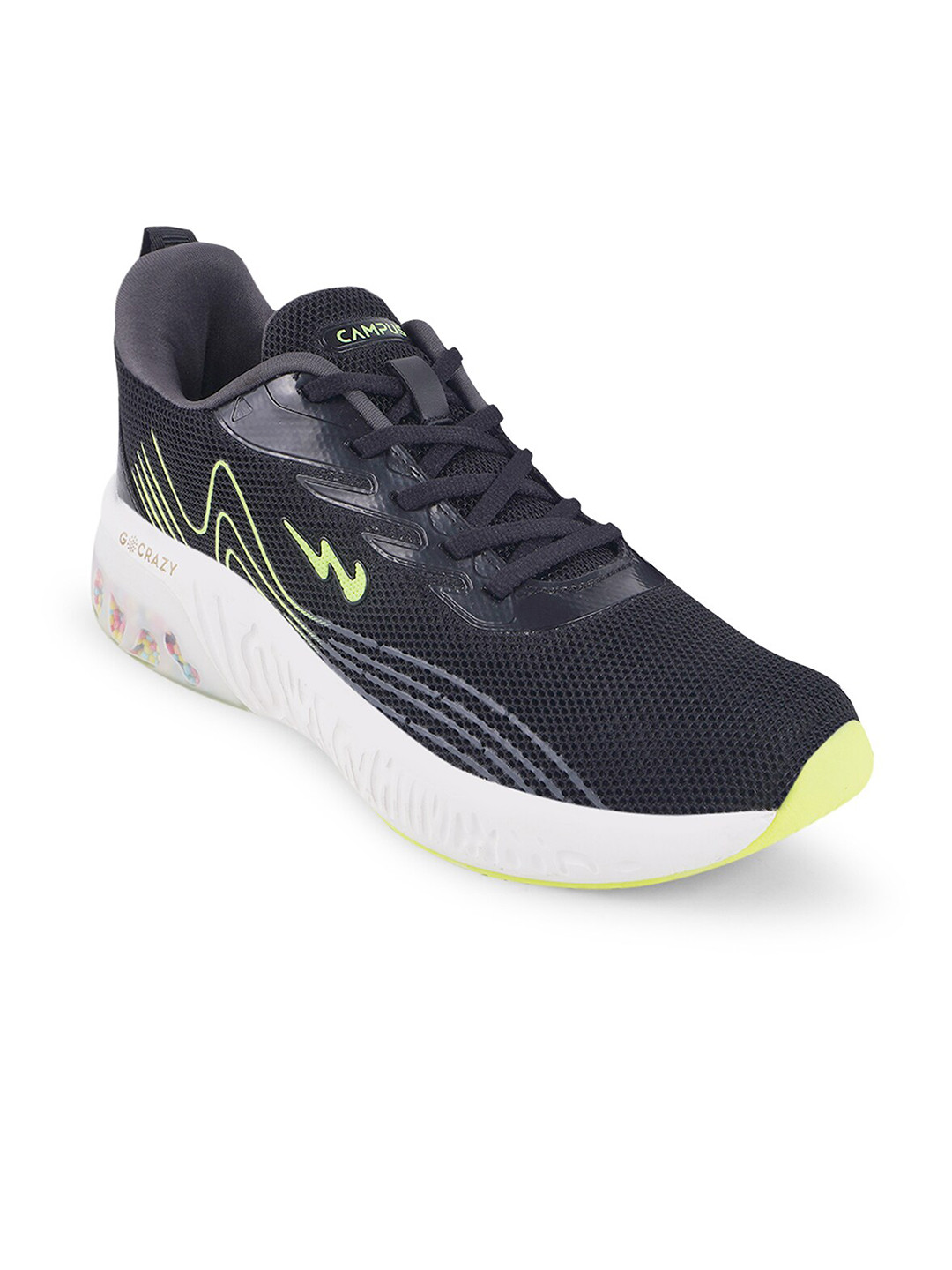 Campus Unisex Kids Black Mesh Running Shoes