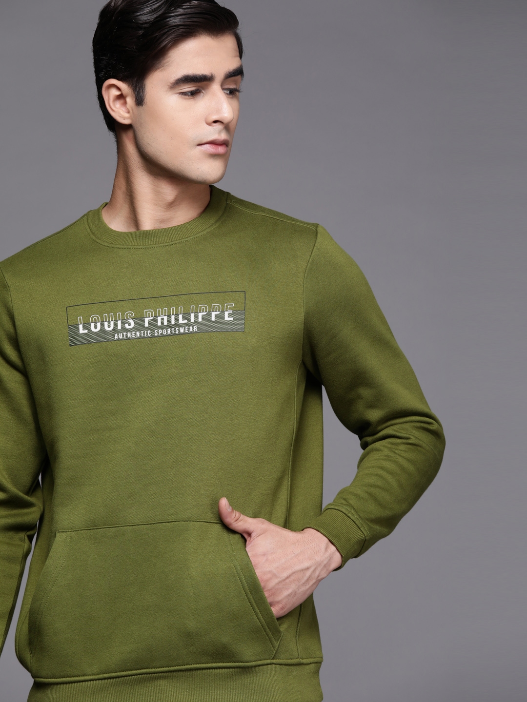 Louis Philippe Sport Men Knitted Printed Sweatshirt