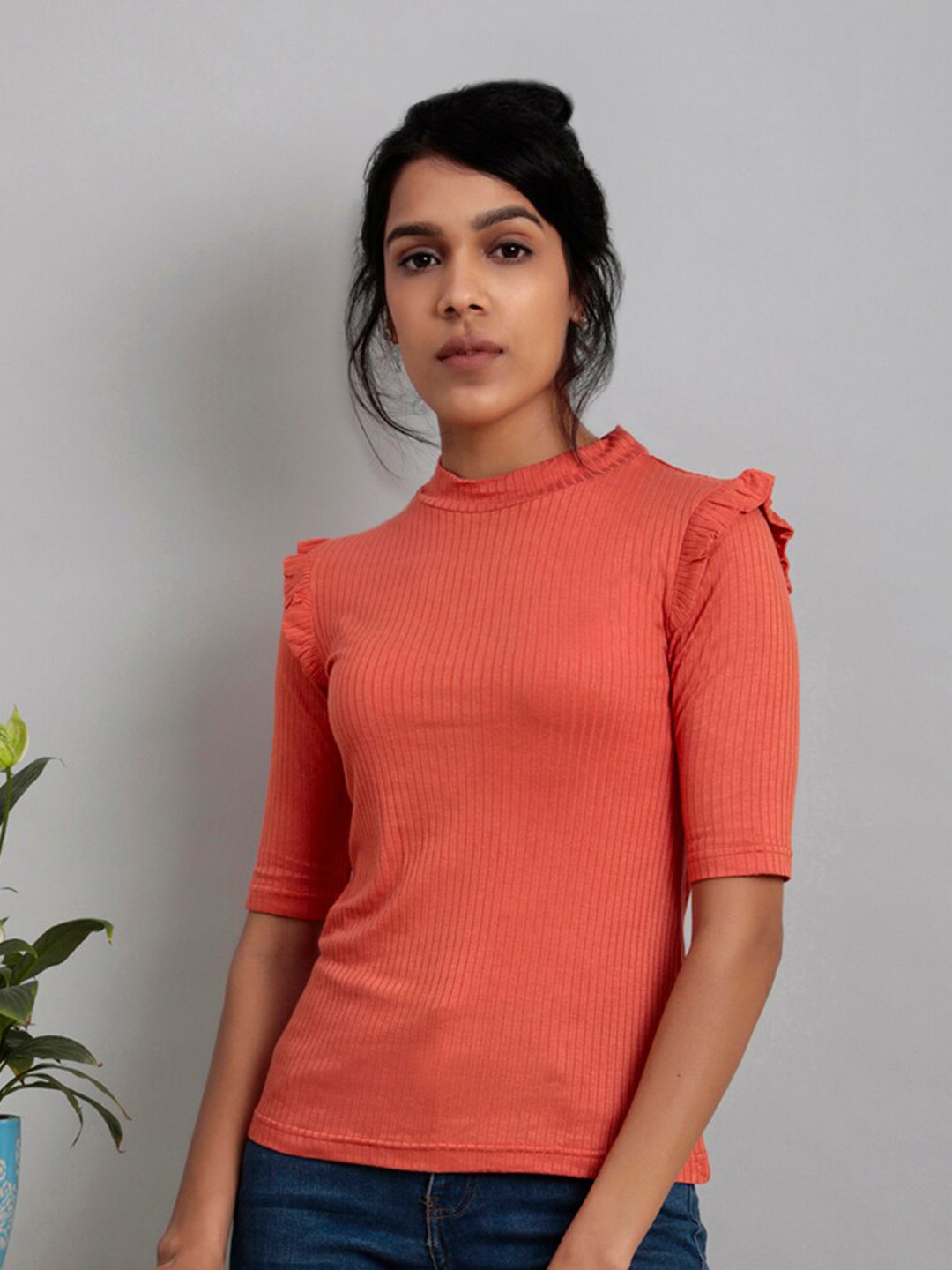 Lake Peace Woman Coral Organic Cotton Top