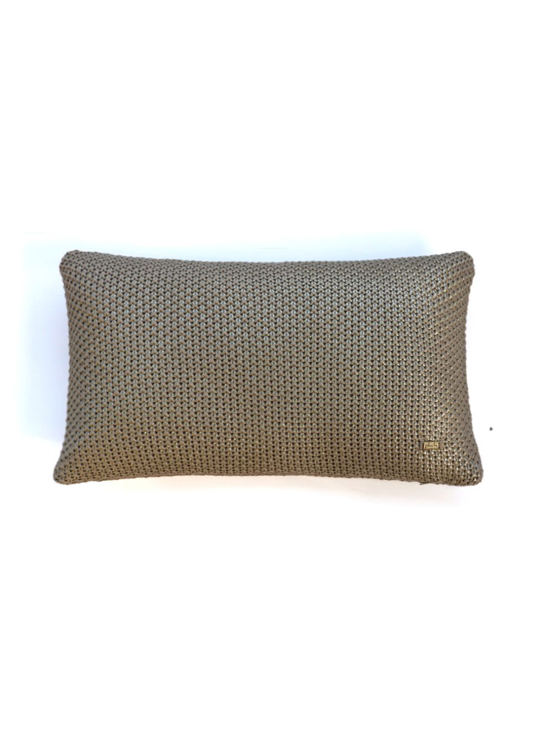 Pluchi Gold Self Design Cotton Breathable Textured Rectangle Cushion Cover -12x20In