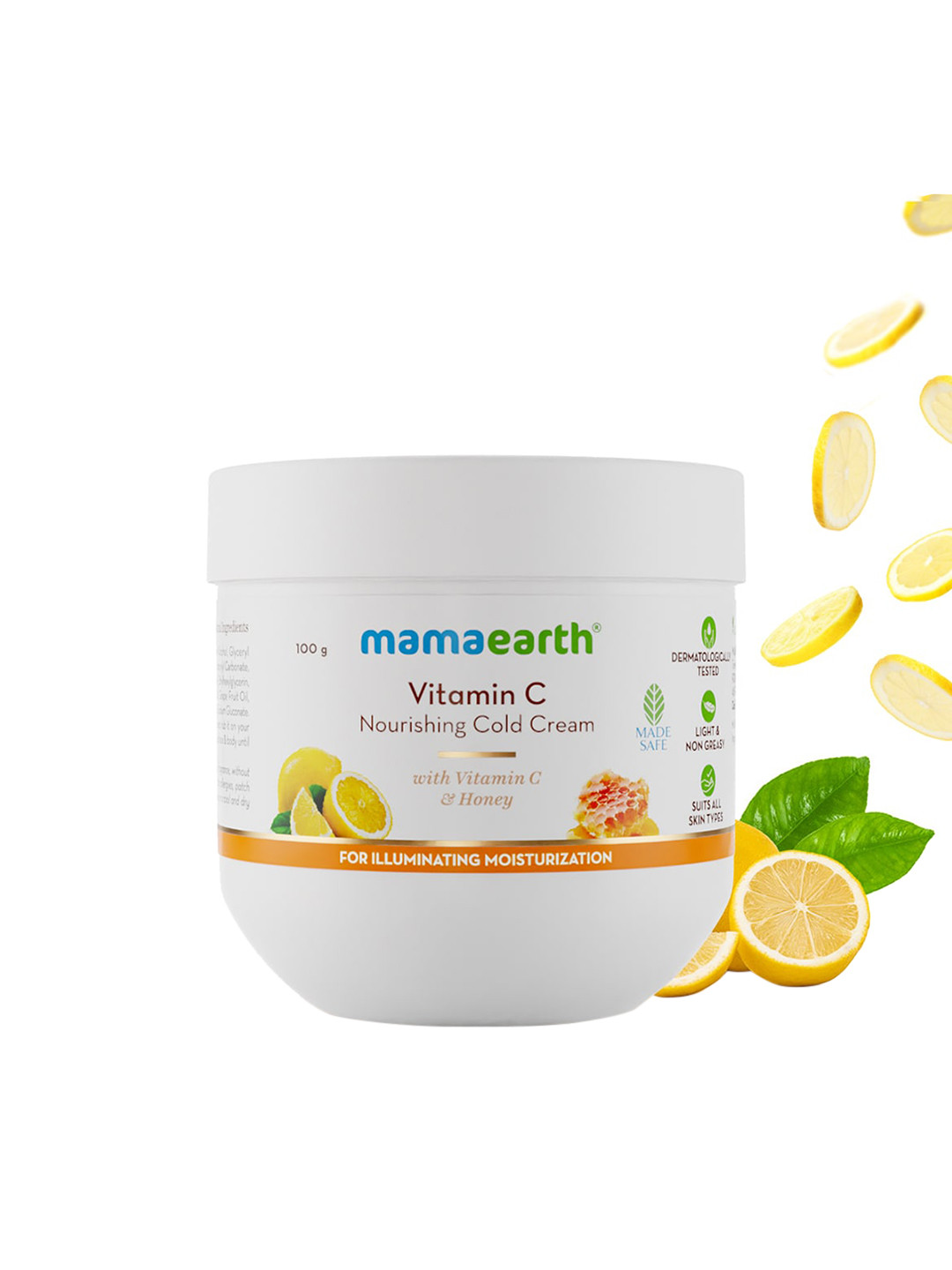 Mamaearth Vitamin C Nourishing Cold Cream For Face & Body With Vitamin C & Honey - 100 g