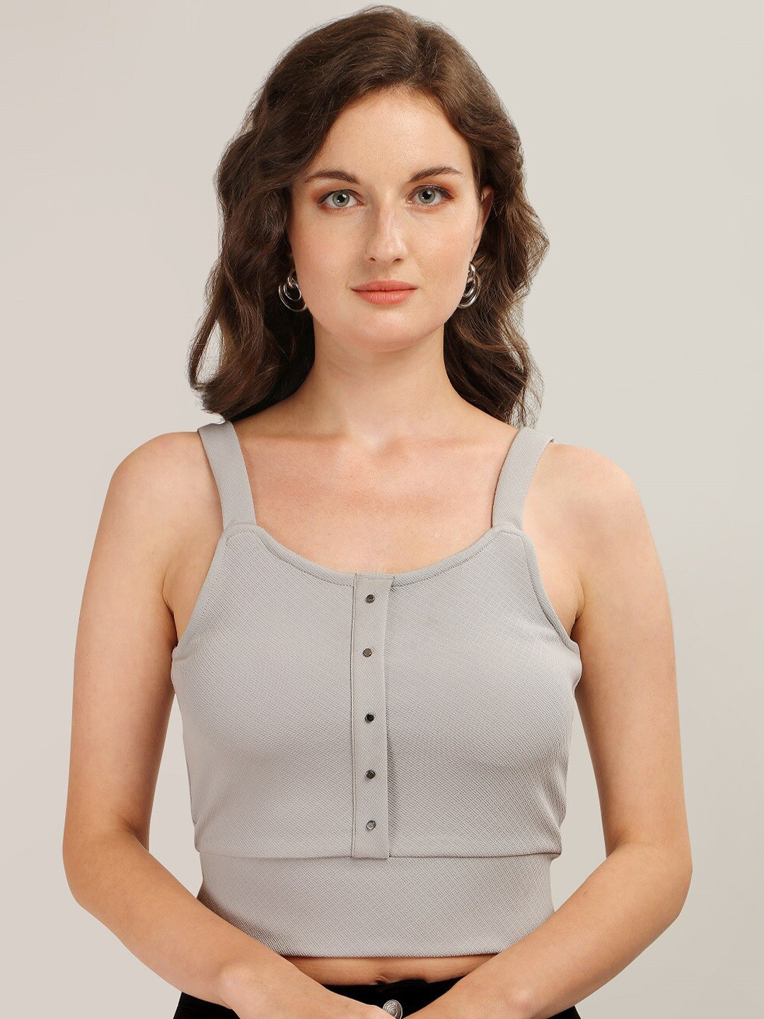 Prettify Grey Crop Top