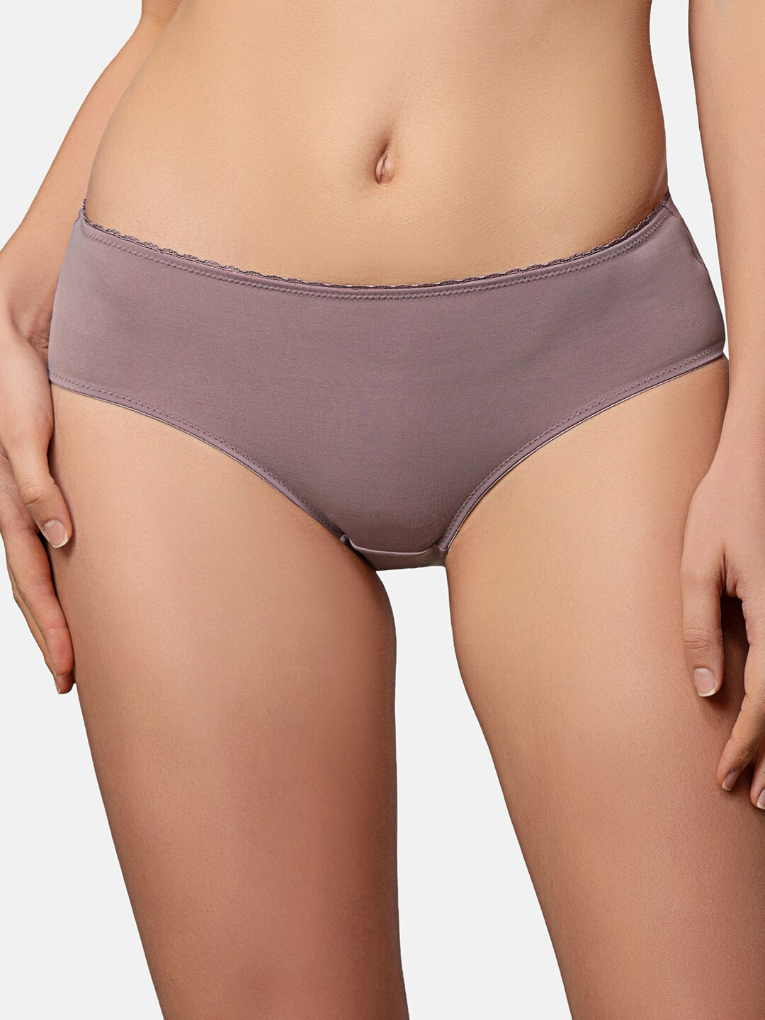 Triumph Women Grey Solid Hipster Microfiber Briefs