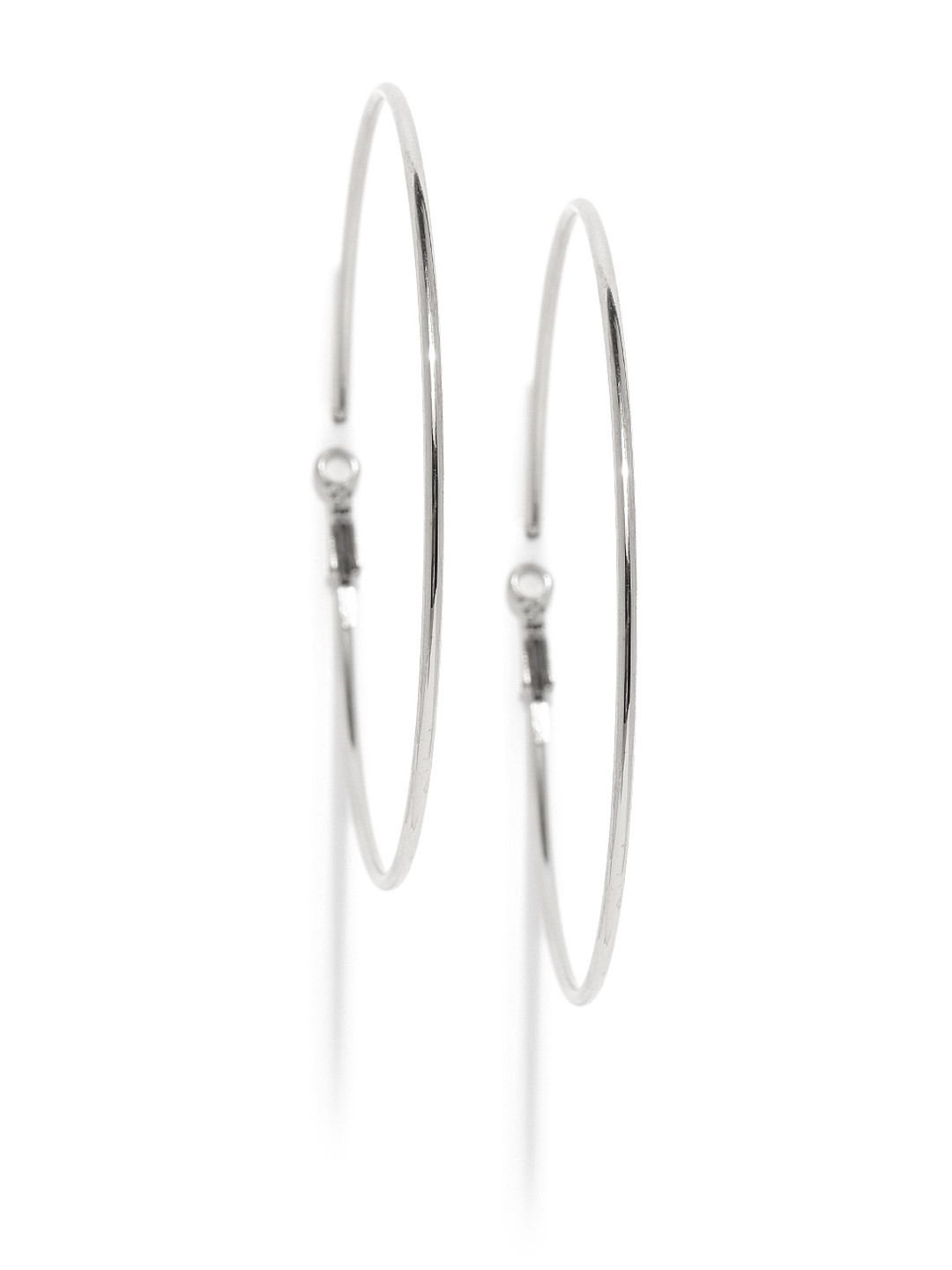 Accessorize London Women Silver Large Simple Hoop Earring
