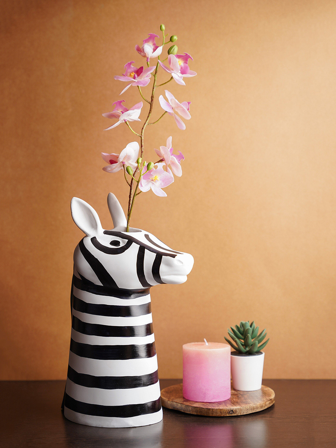 Folkstorys White & Black Zebra Flower Vase