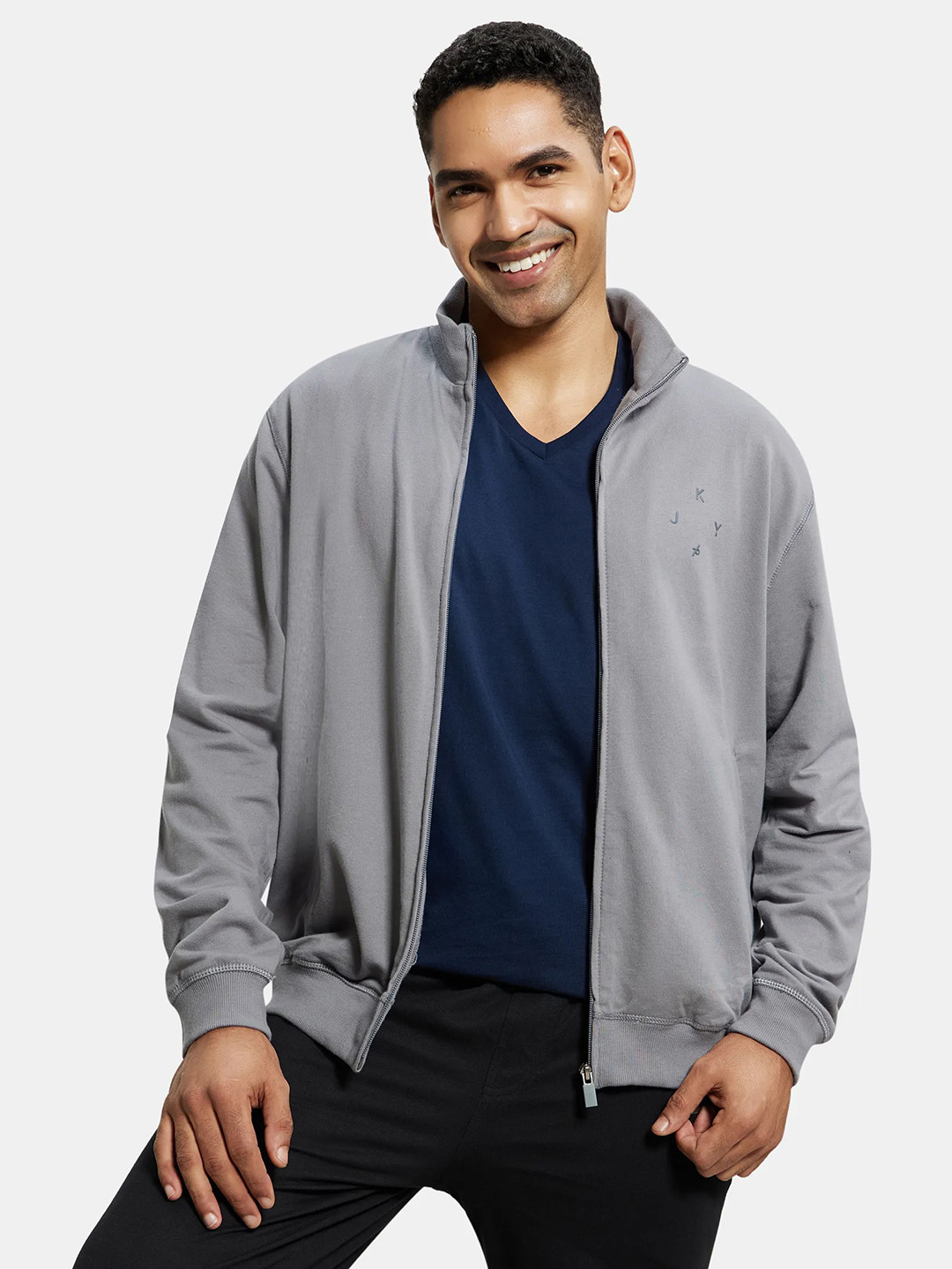 Jockey Combed Cotton French Terry Jacket with Ribbed Cuffs-2730