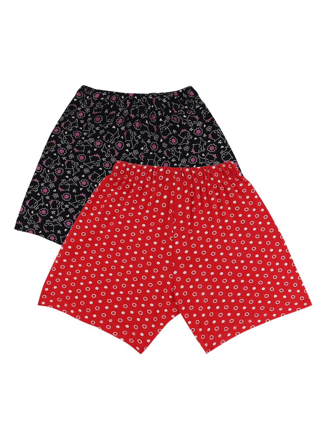 Bodycare Kids Girls Pack of 2 Conversational Printed Cotton Shorts