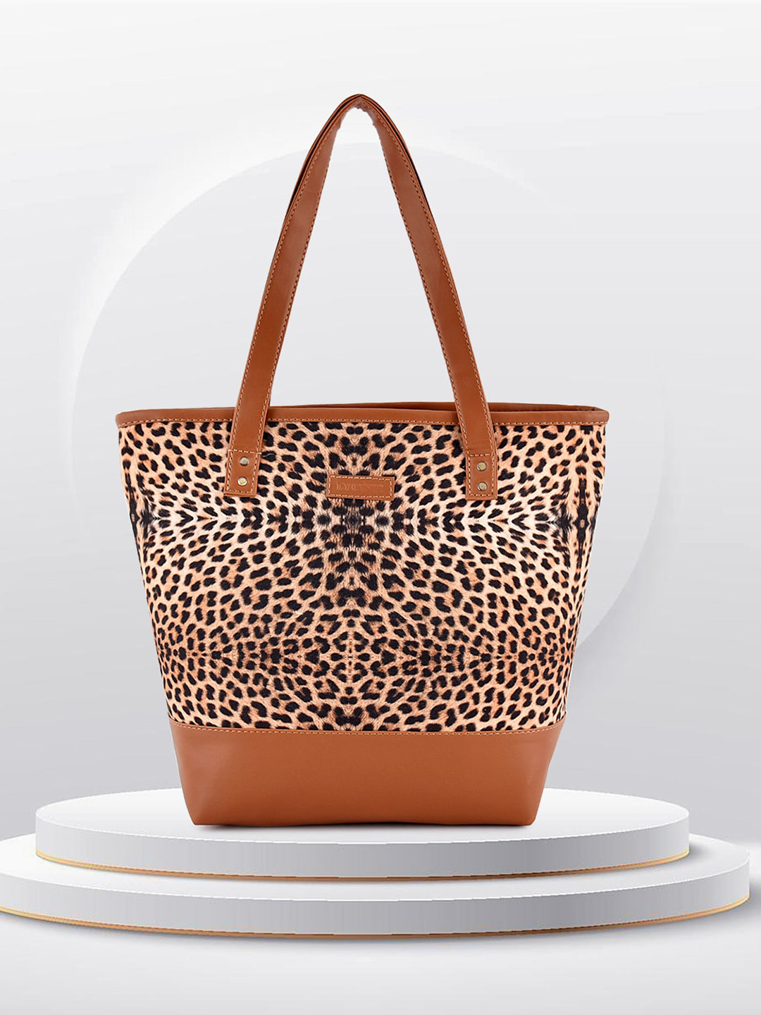 Lychee bags Brown Animal Printed Oversized Shopper Tote Bag