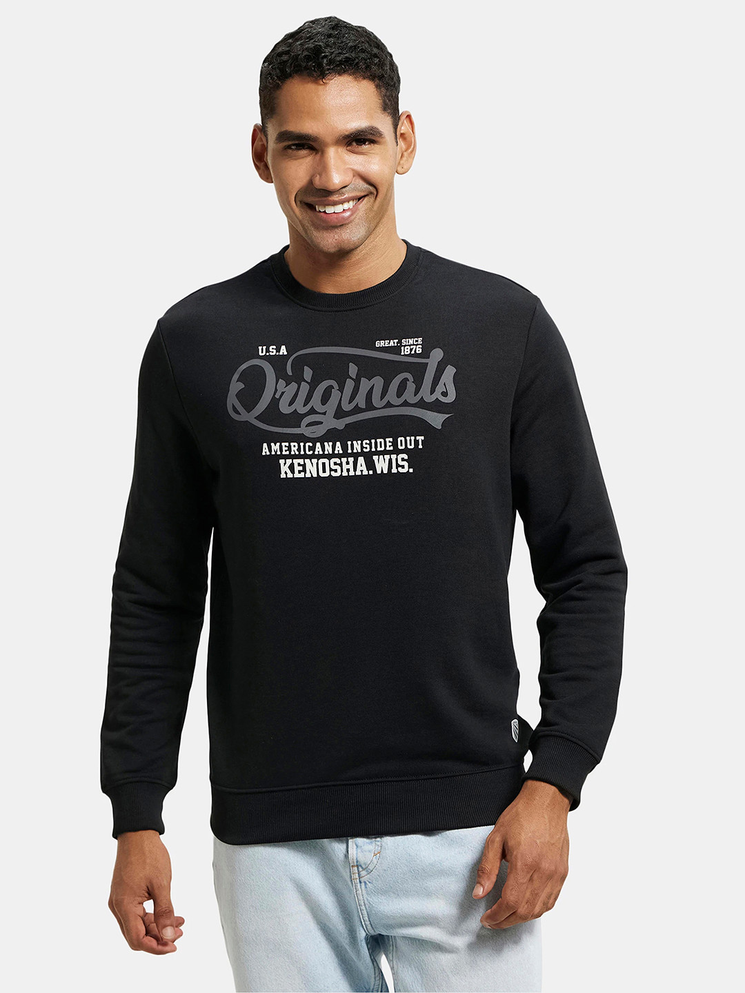 Jockey Combed Cotton Rich French Terry Sweatshirt with Ribbed Cuffs-UM51