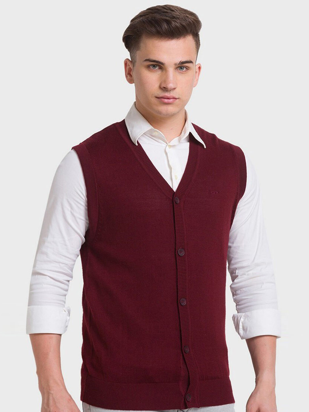 ColorPlus Men Red Sweater Vest