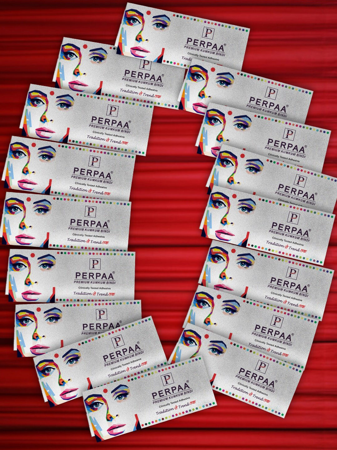 PERPAA Red Velvet Kumkum Bindi Box with 15 Flaps - Size 1