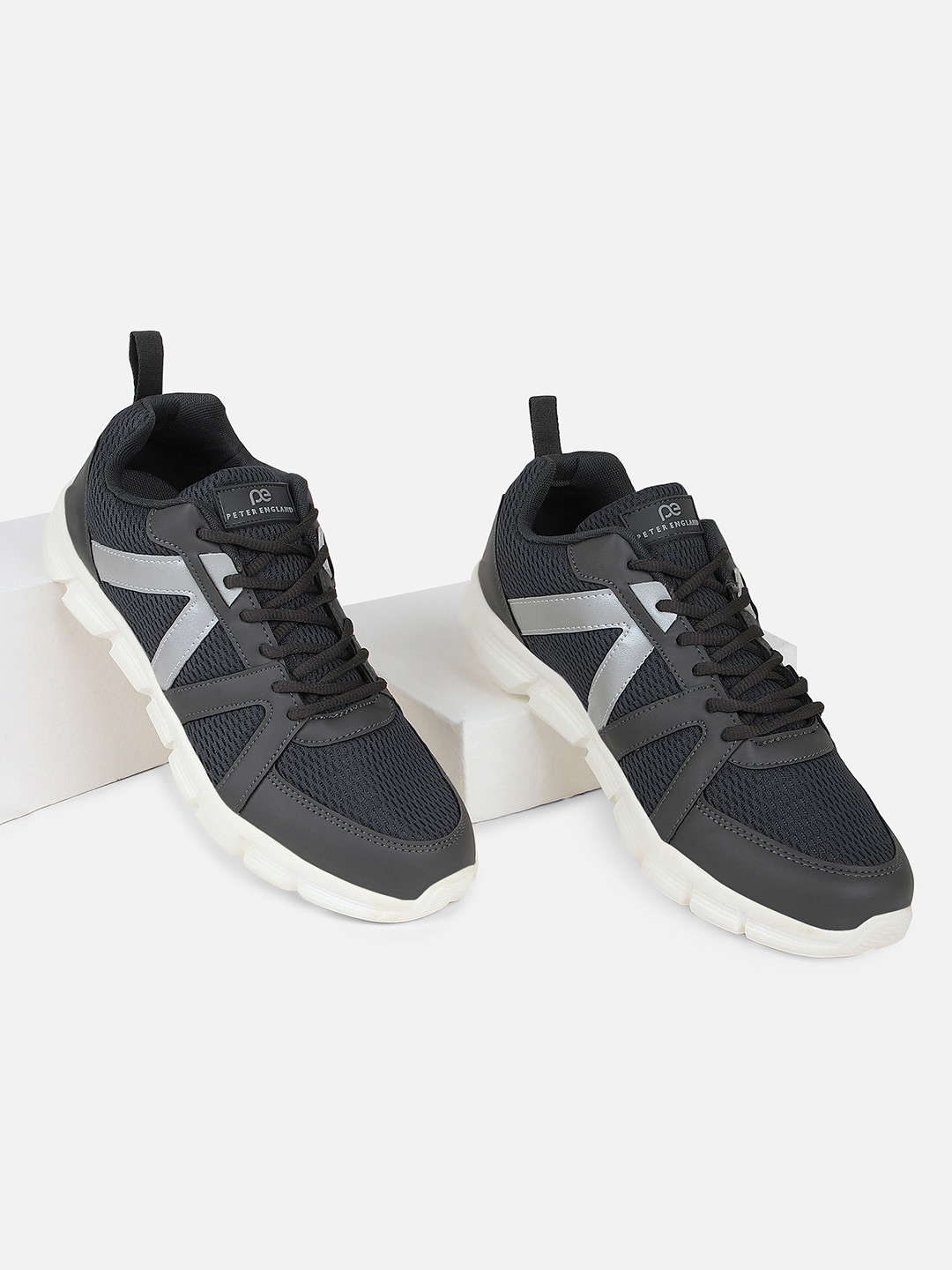 Peter England Men Grey Solid Sneakers