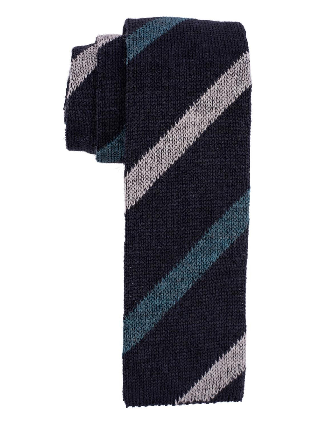 The Tie Hub Men Italian Woolen Navy Blue Necktie