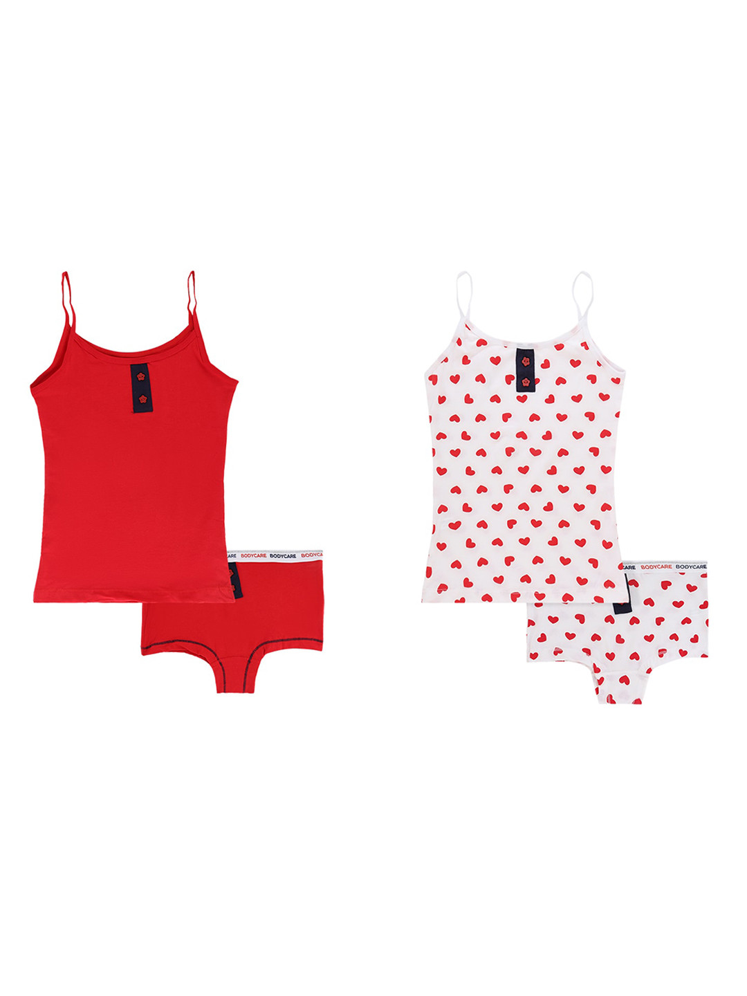 Bodycare Kids Girls Red & White T-shirt with Shorts