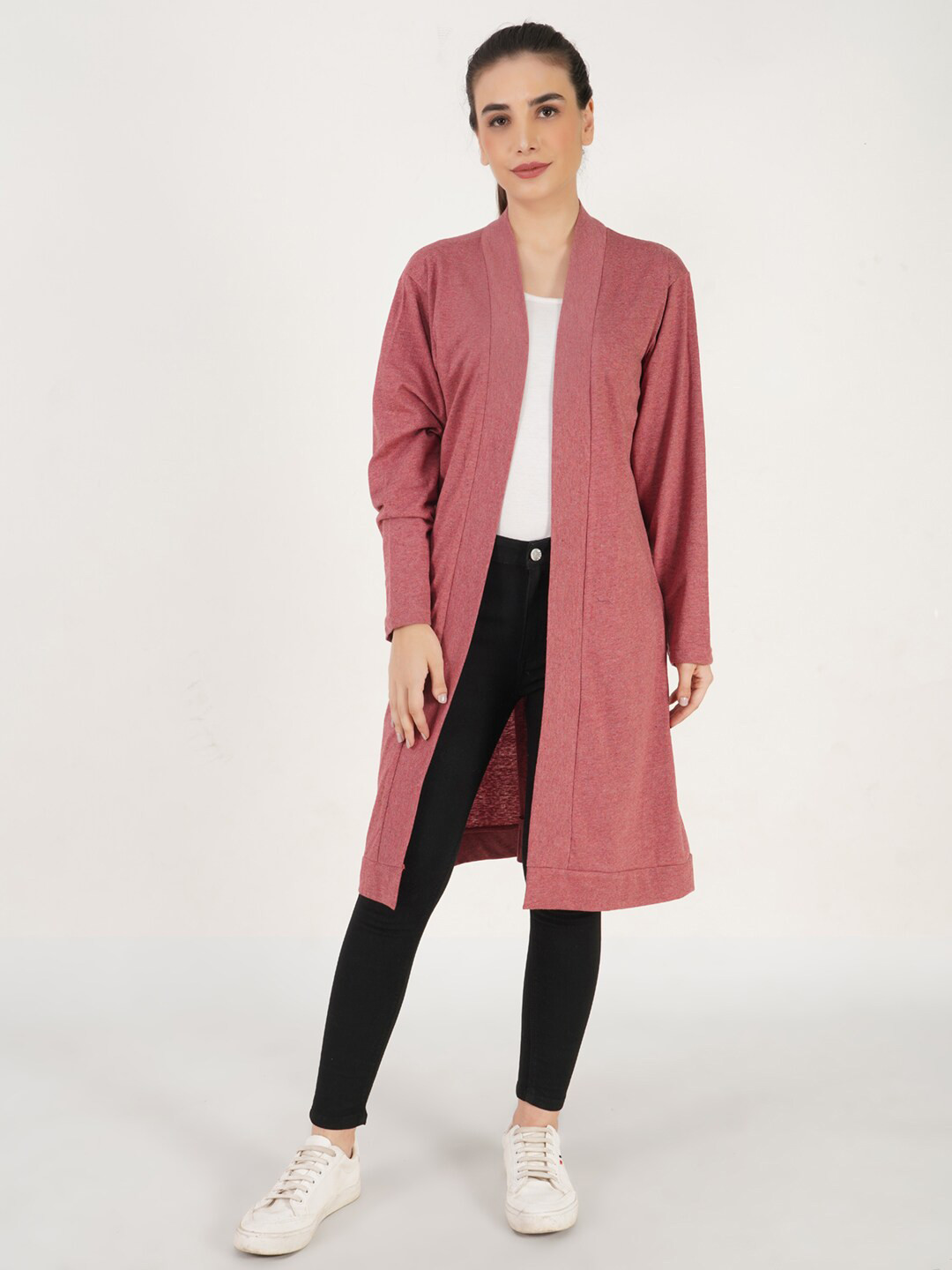 TEEMOODS Women Solid Longline Shrug