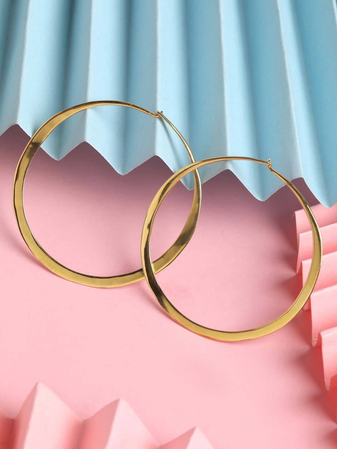 Clara Gold-Toned Contemporary Hoop Earrings