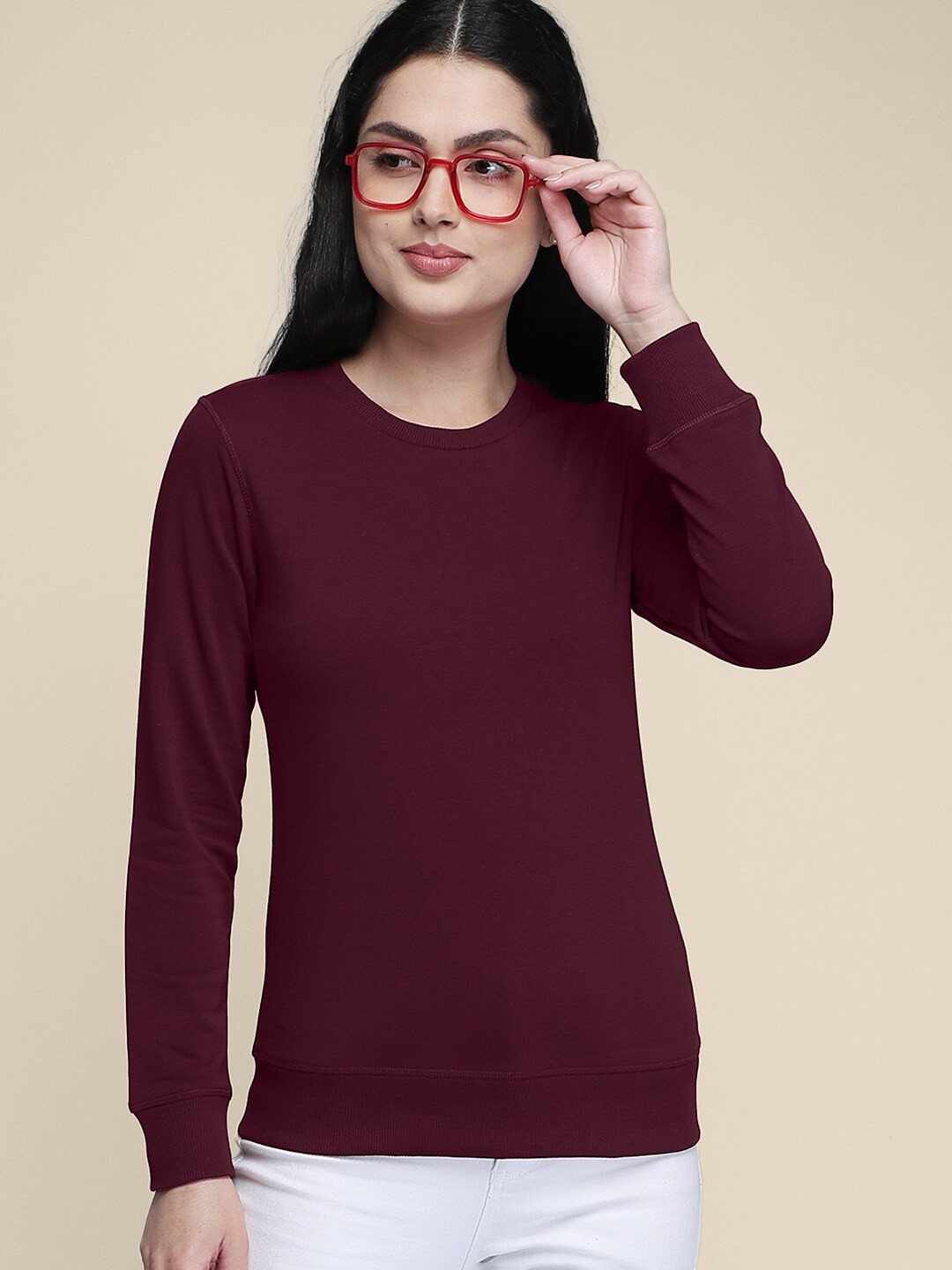 Free Authority Women Maroon Sweatshirt