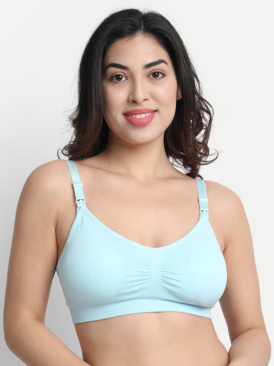 Spiaty Women Blue Seamless Lightly Padded Bra