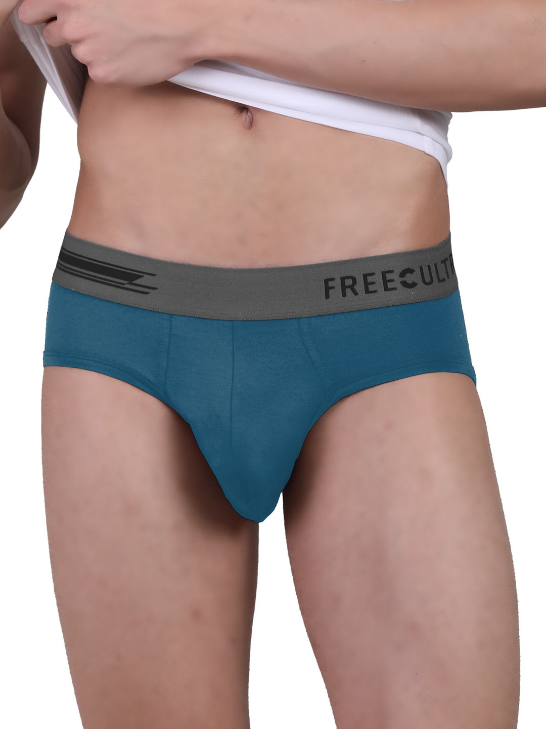 FREECULTR Men Blue Solid Anti Bacterial Basic Briefs