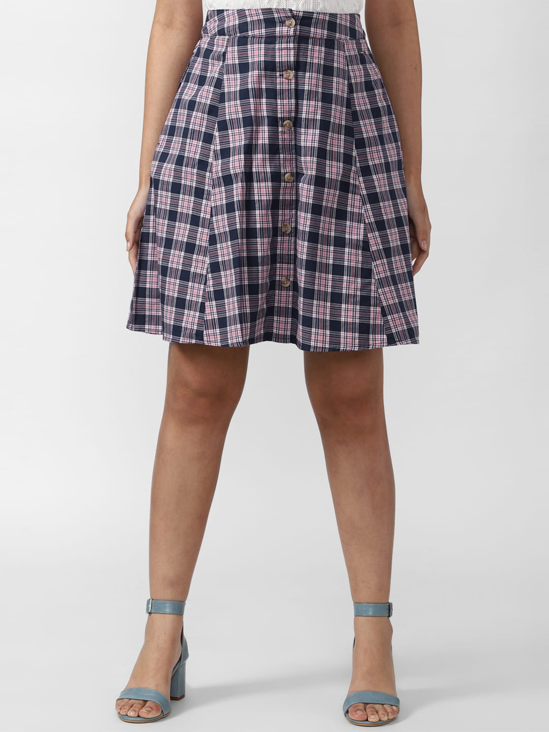 Van Heusen Woman Women Purple Checked A-Line Skirts