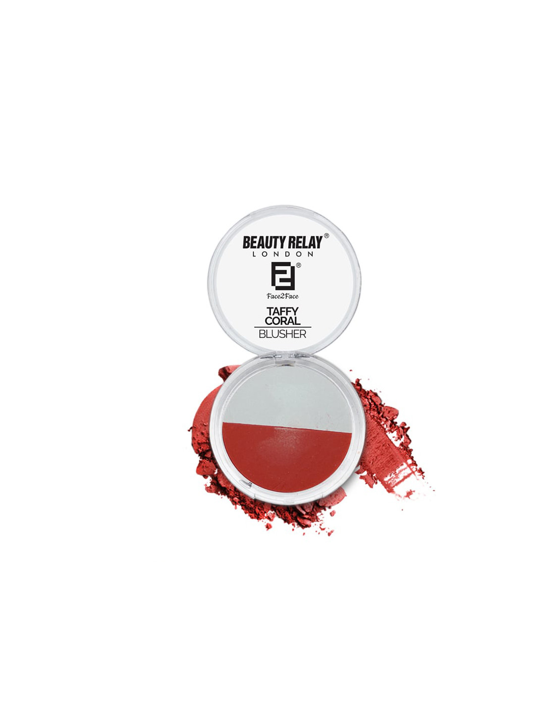 BeautyRelay London Face 2 Face Taffy Coral Blusher With 2 Shades