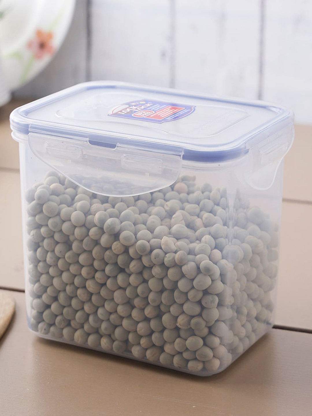 Lock & Lock Transparent Plastic Air Tight 3 Piece Clip-On Graduated Container-850ml