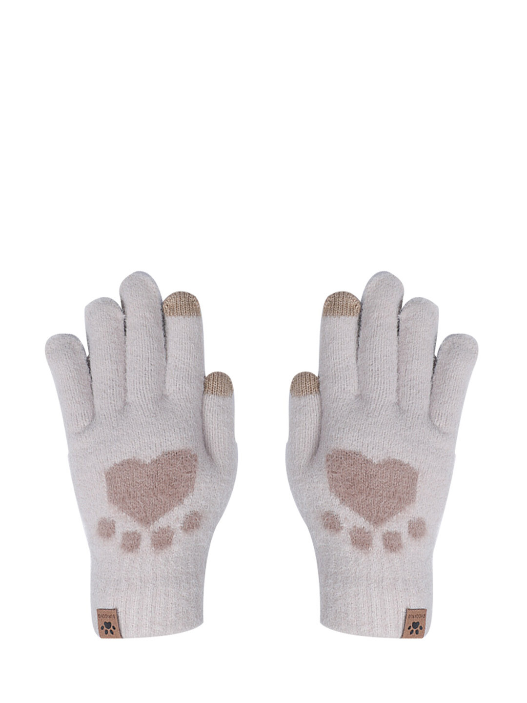 LOOM LEGACY Women Mauve & Brown Printed Acrylic Hand Gloves