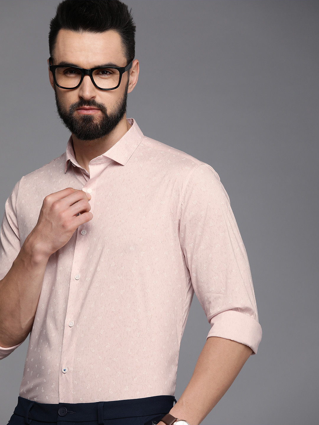 Louis Philippe Ath Work Men Super Slim Fit Printed Smart Casual Shirt