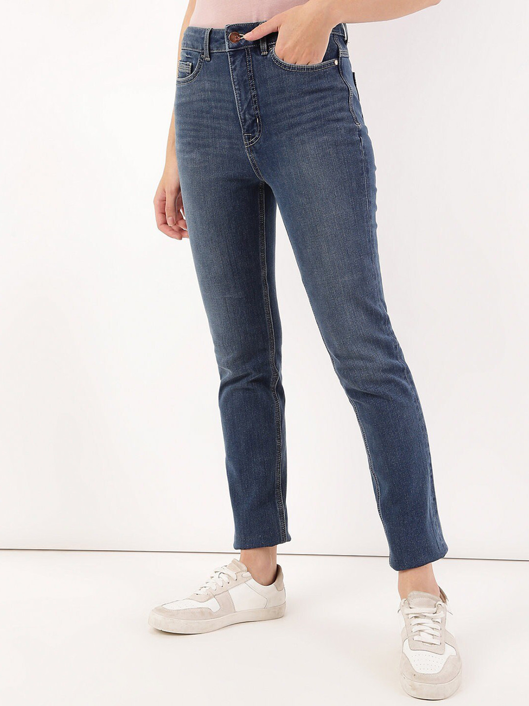 Marks & Spencer Cotton Mix Plain Slim Fit Jeans