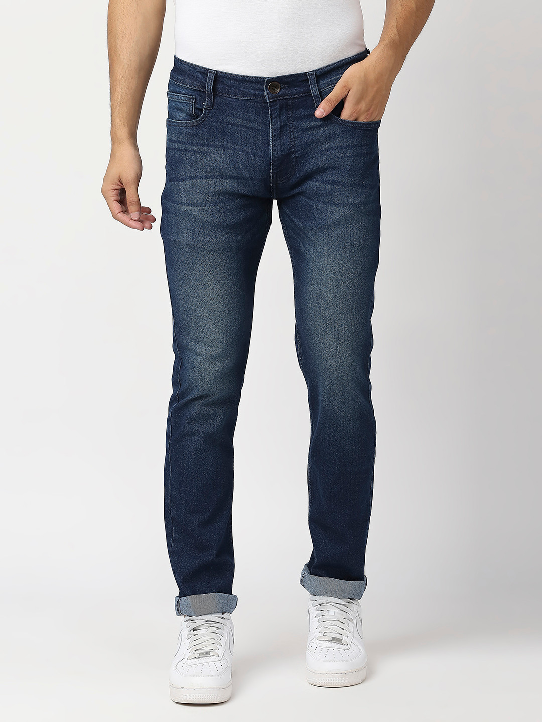 Pepe Jeans Men Blue Vapour Slim Fit Mid-Rise Light Fade Stretchable Jeans