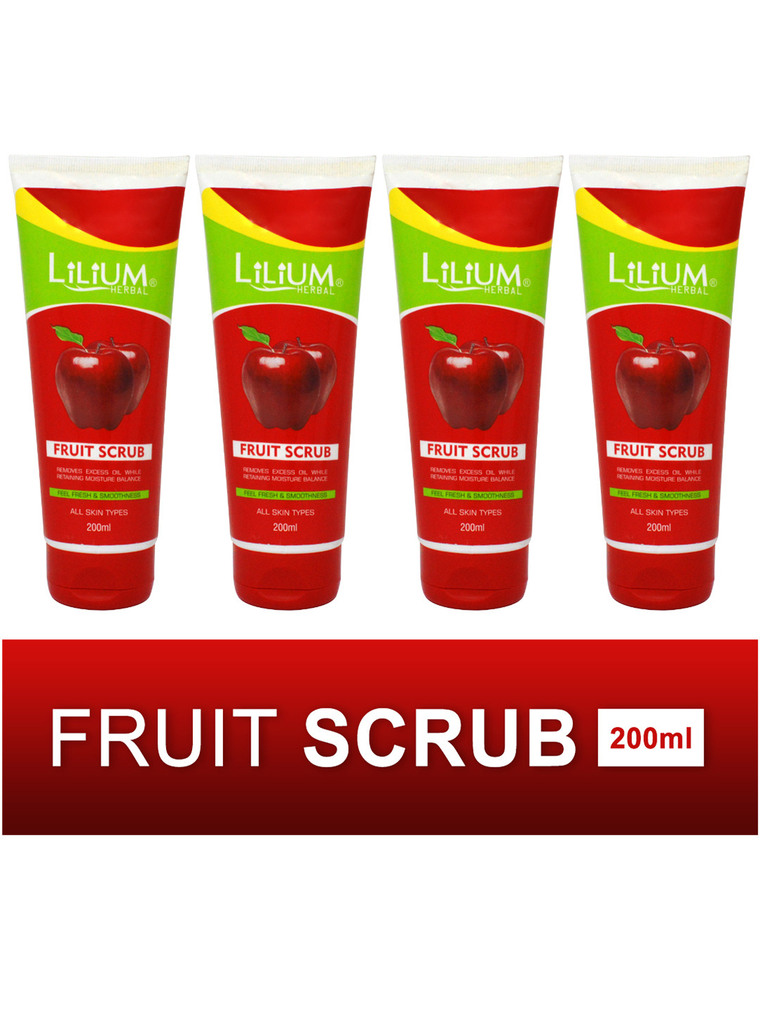 Lilium Set Of 4 Fruit Face Scrub 200ml