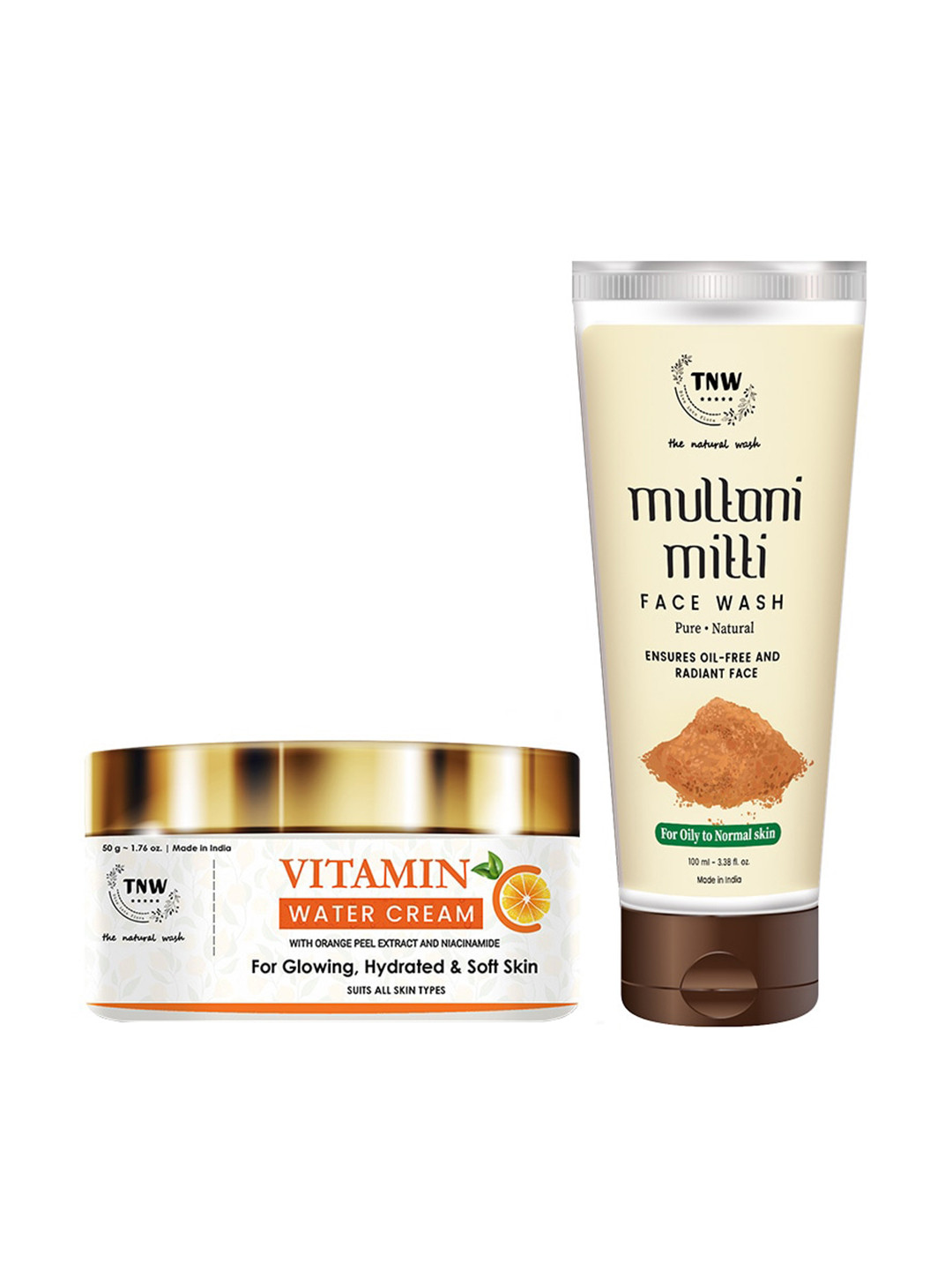 TNW The Natural Wash Combo with Vitamin C Water Cream & Multani Mitti Face Wash