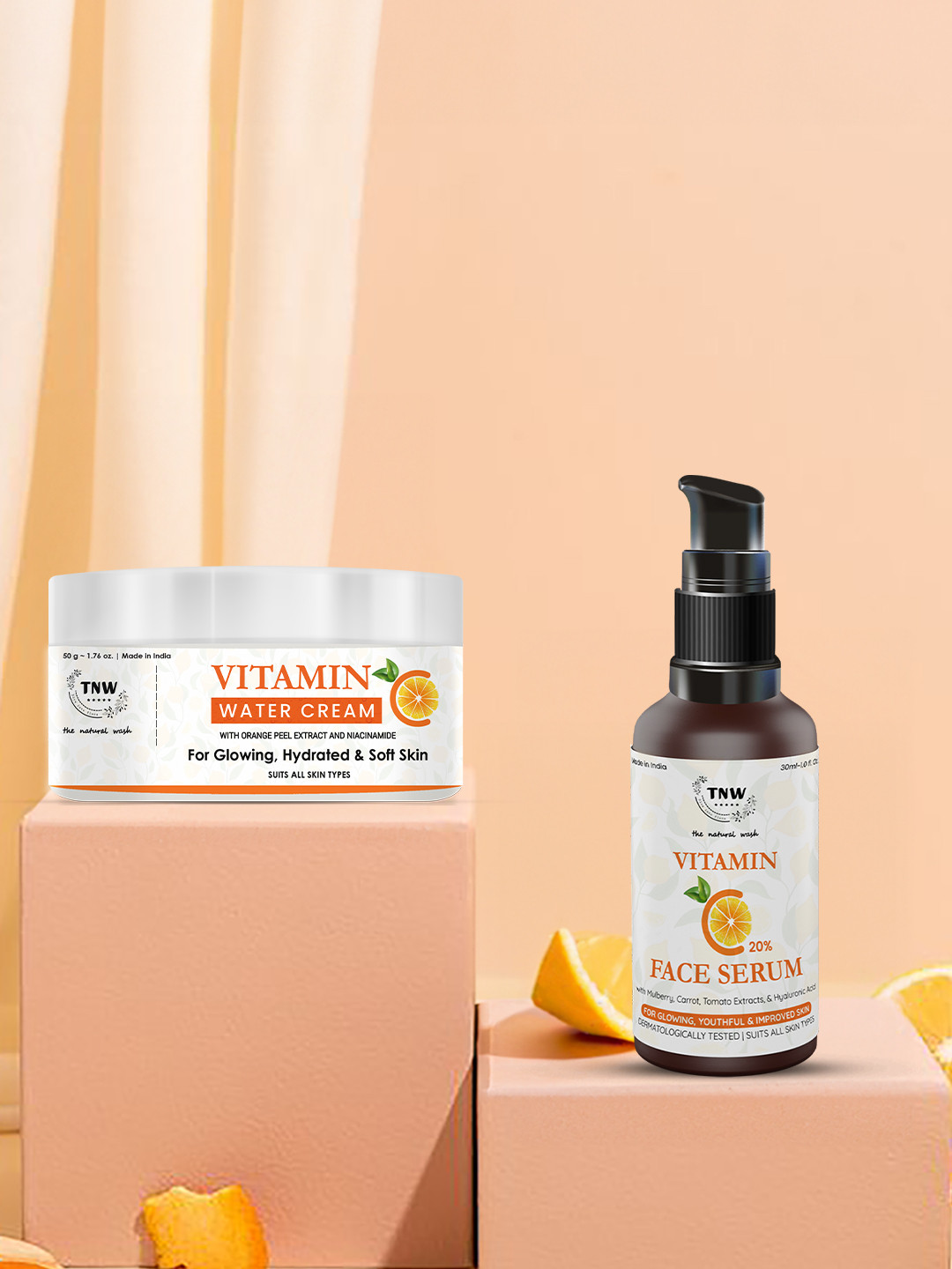 TNW The Natural Wash Combo with Vitamin C Water Cream and Vitamin C Face Serum