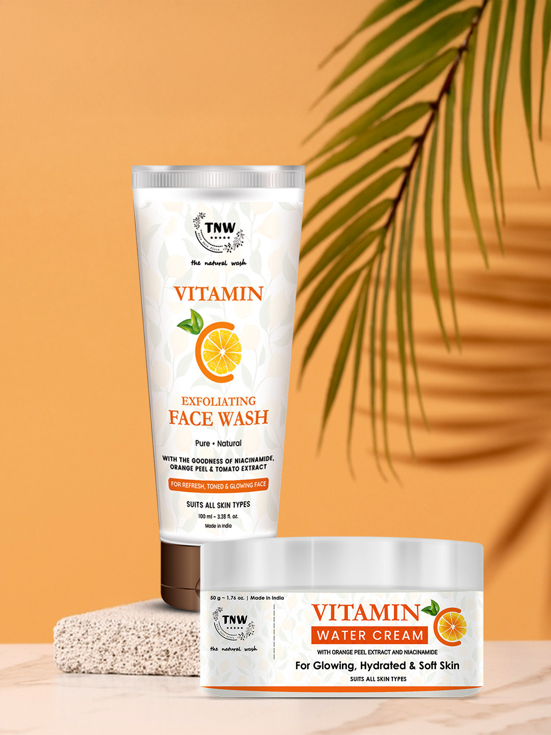 TNW the natural wash Vitamin C Water Cream and Vitamin C Exfoliating Face Wash