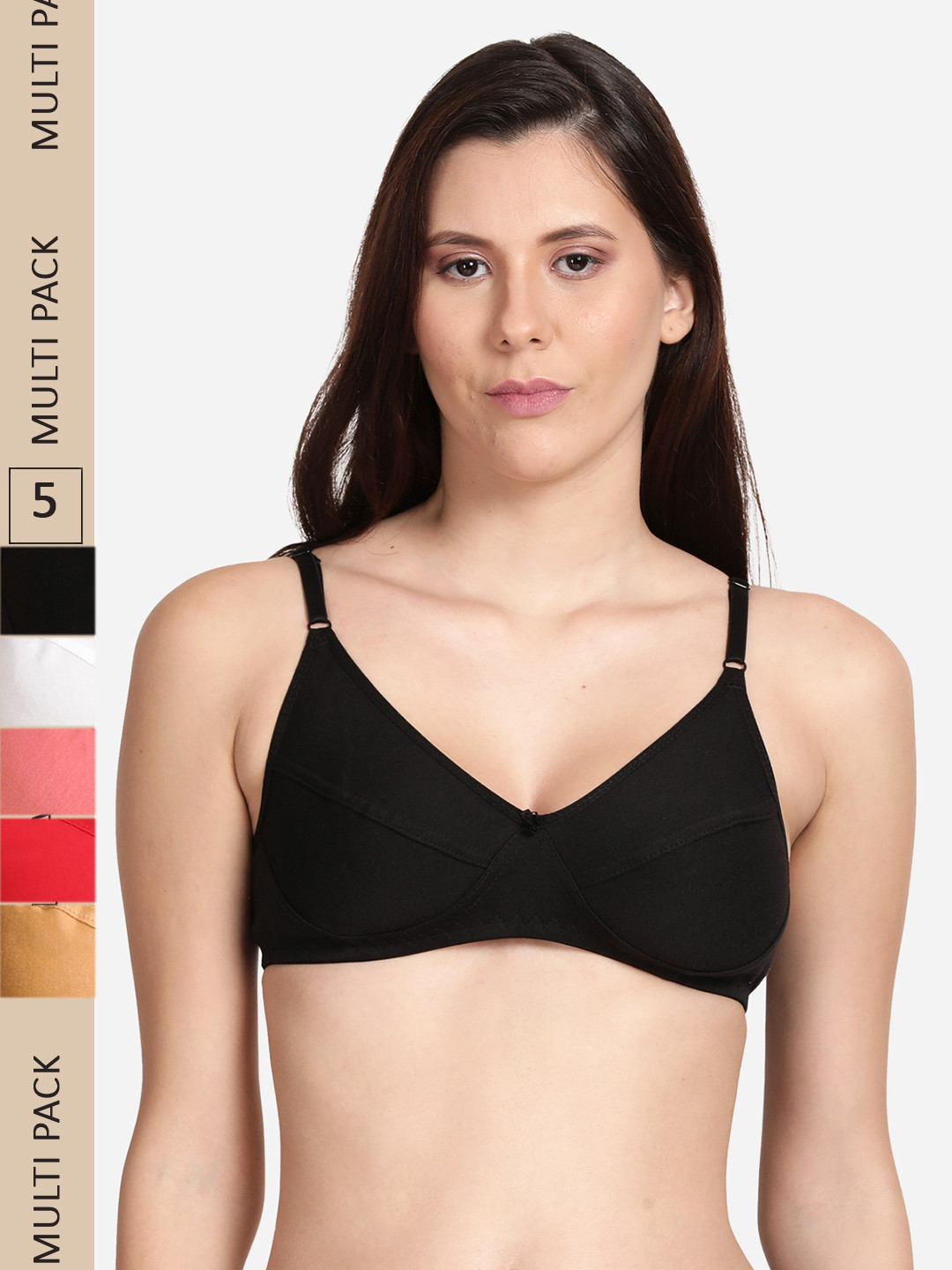 shyaway Pack Of 5 Non Padded Low Support Bra