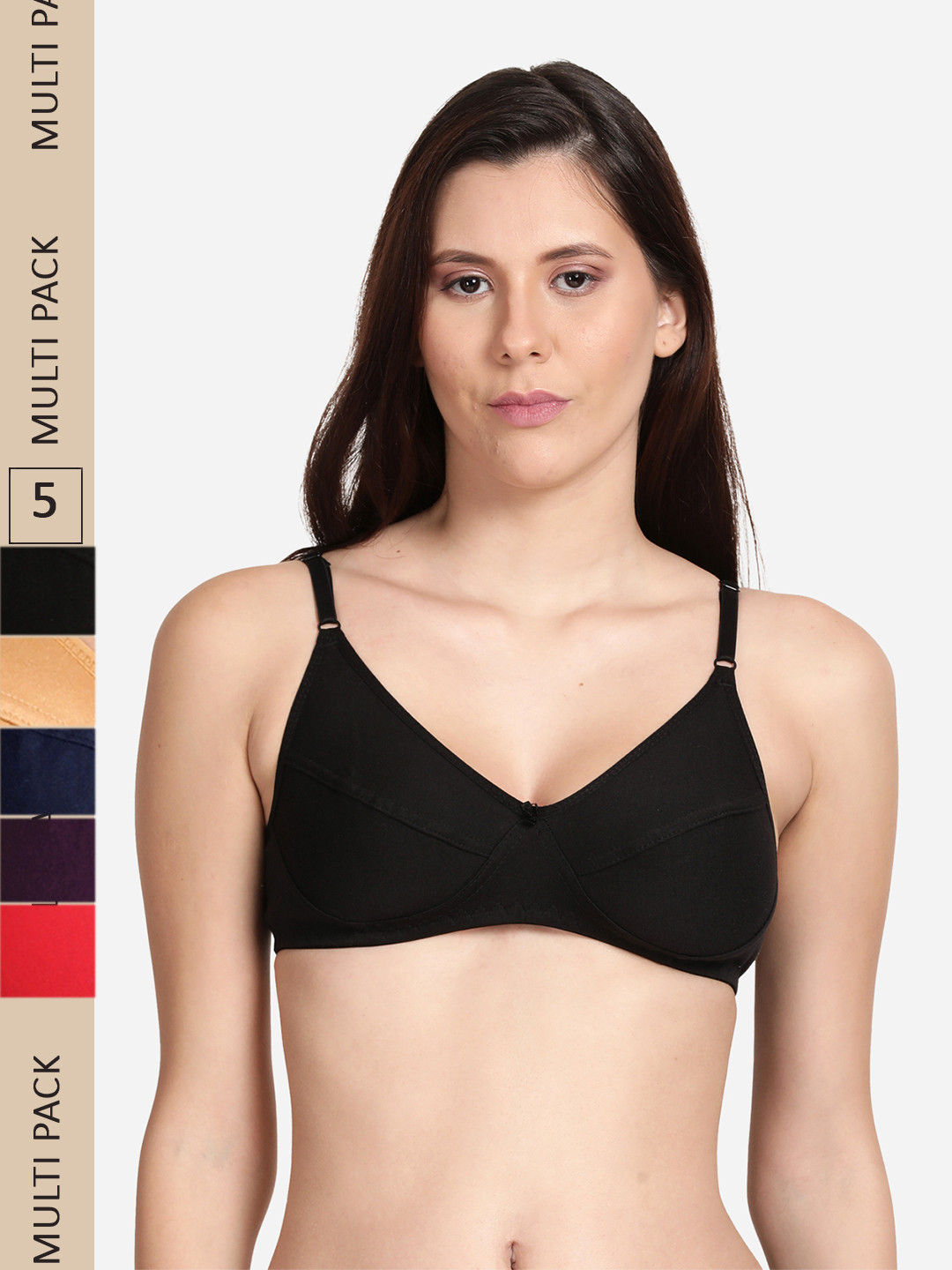 shyaway Pack Of 5 Cut & Sew Seam Low Support Bra