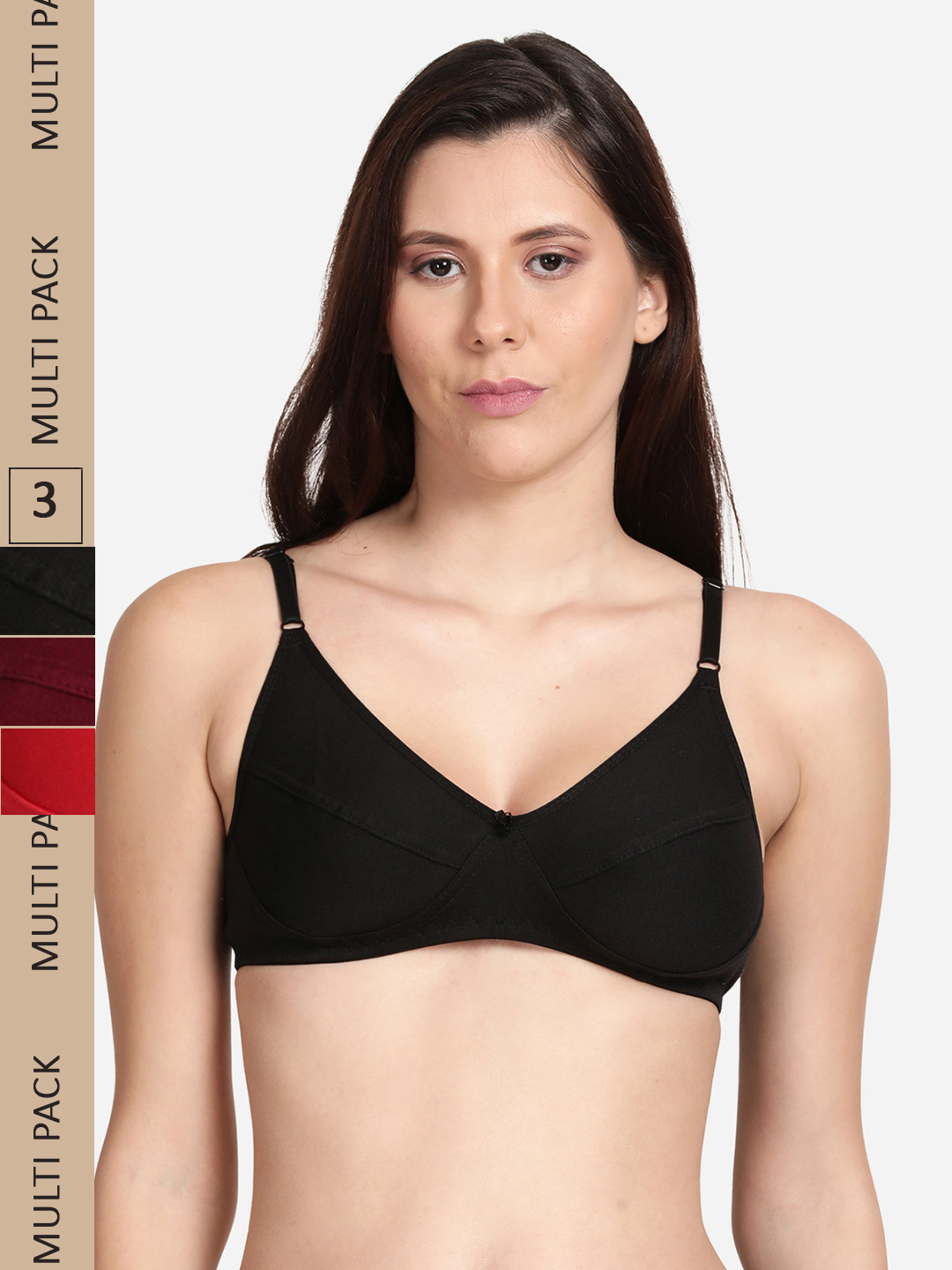 shyaway Pack Of 3 Non Padded All Day Cotton Comfort Bra