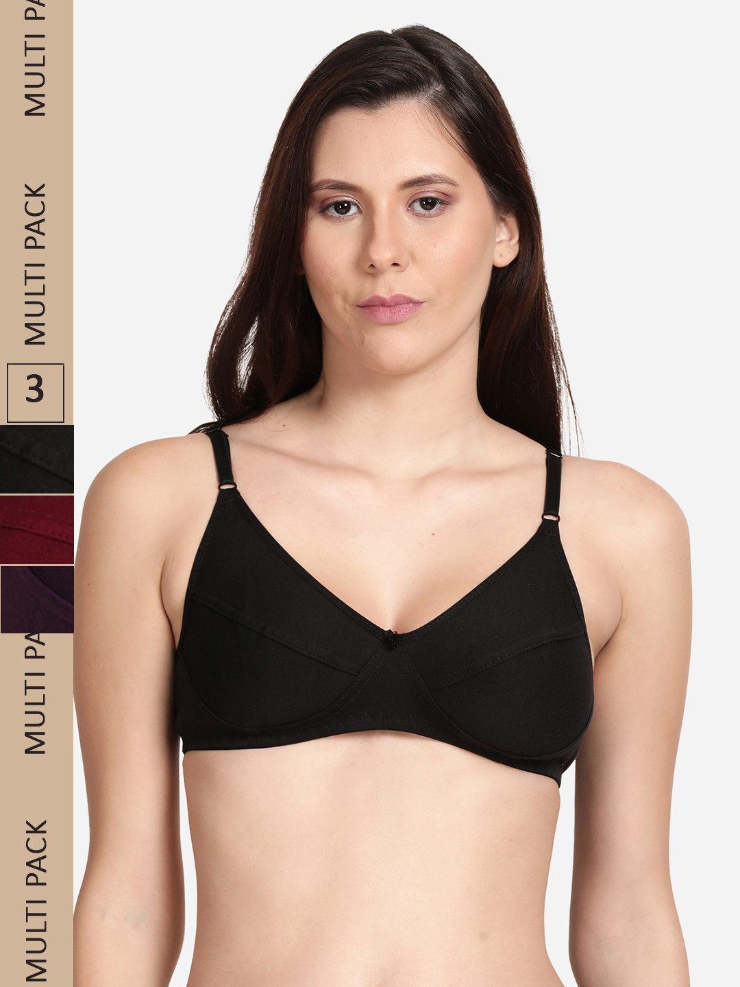 shyaway Pack Of 3 Non Padded All Day Cotton Comfort Bra