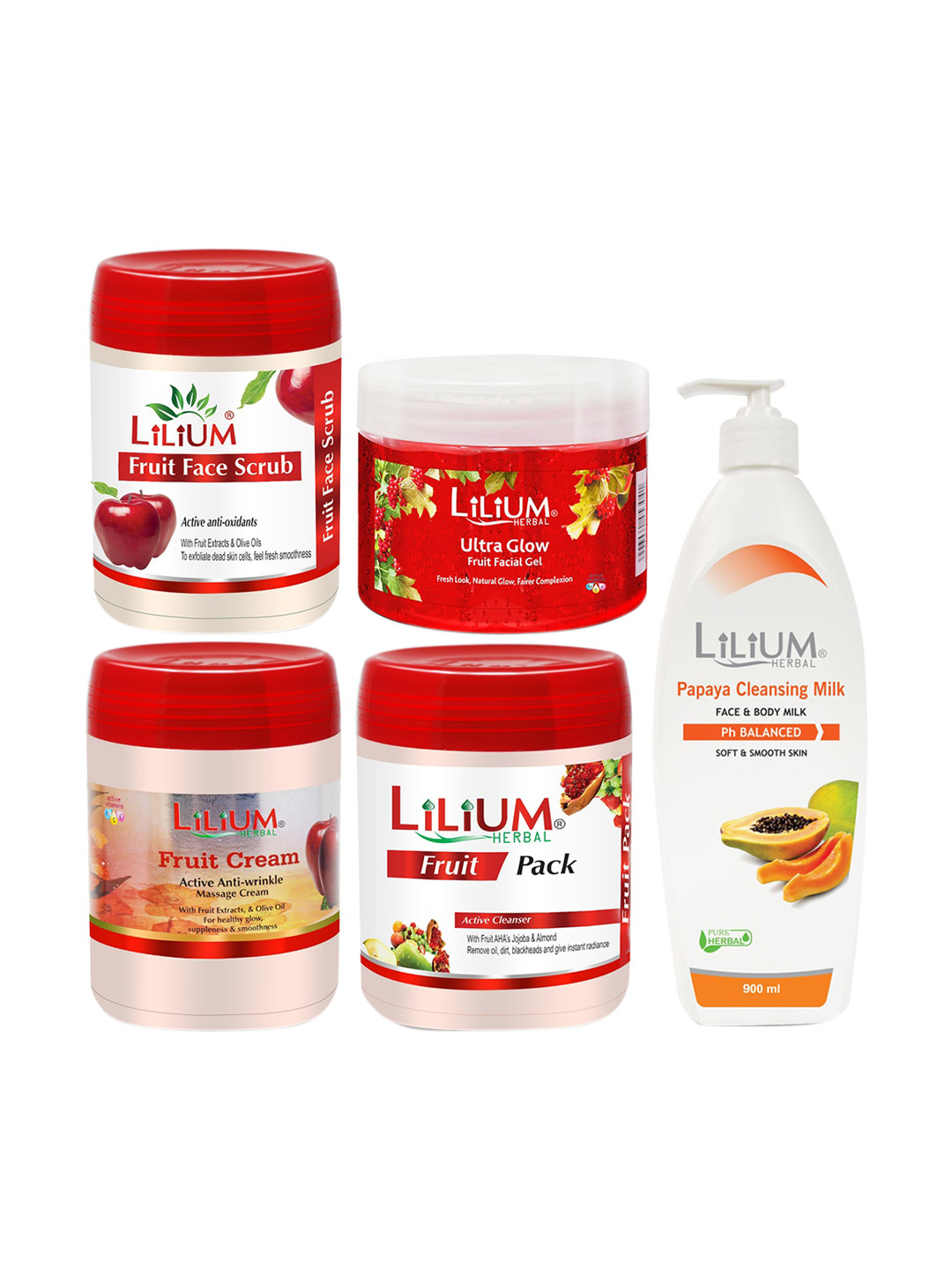 Lilium Set Of 5 Fruit Facial Kit 4500gm