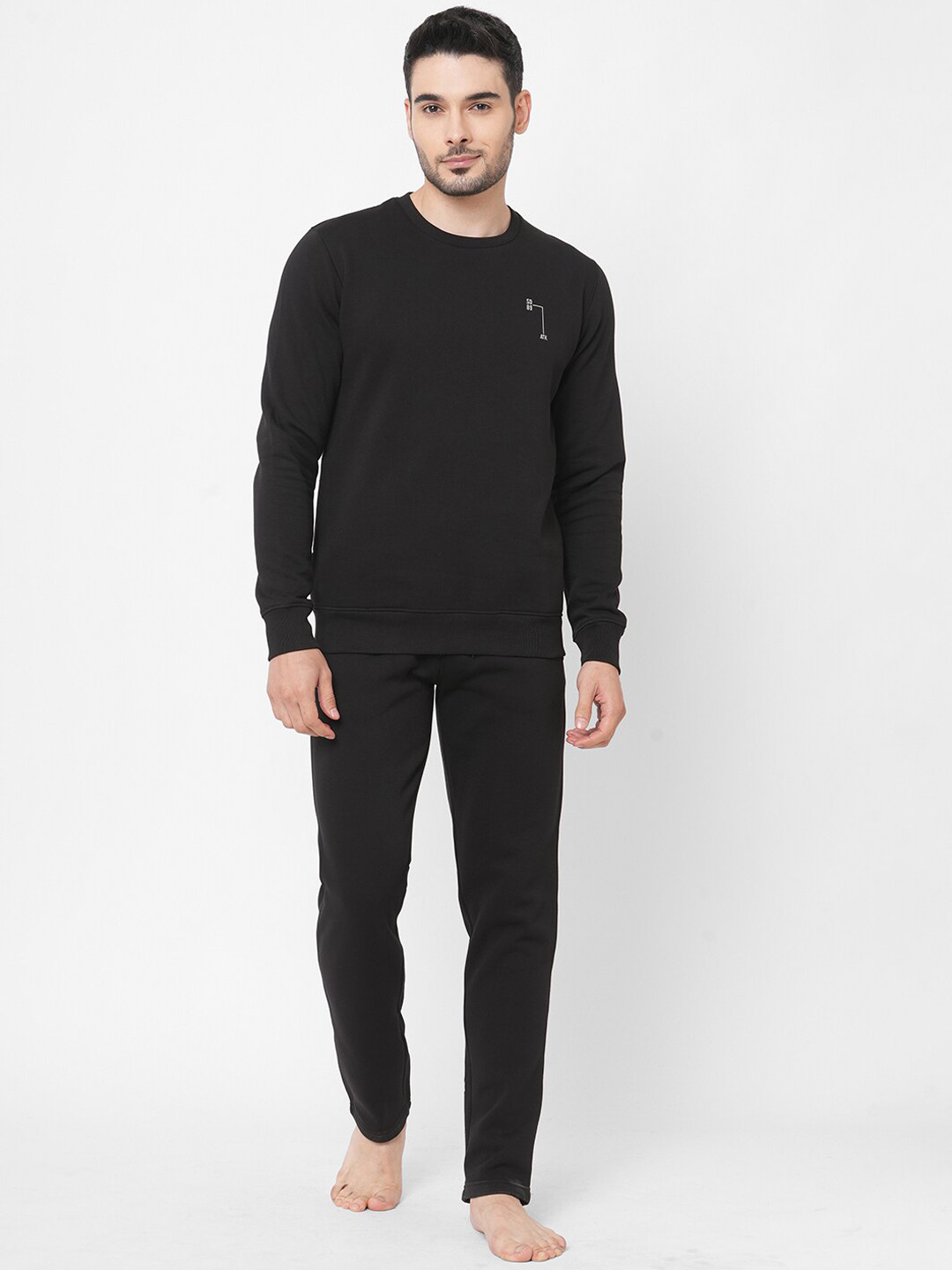 Sweet Dreams Men Black Solid Tracksuits