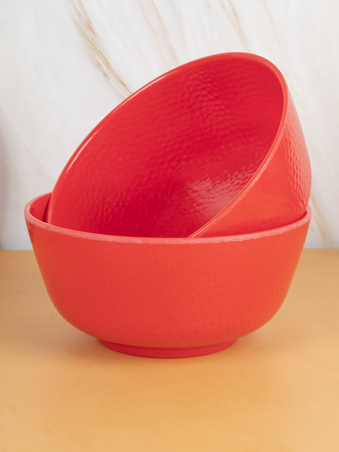 MARKET99 Set Of 2 Red Solid Serving Bowls