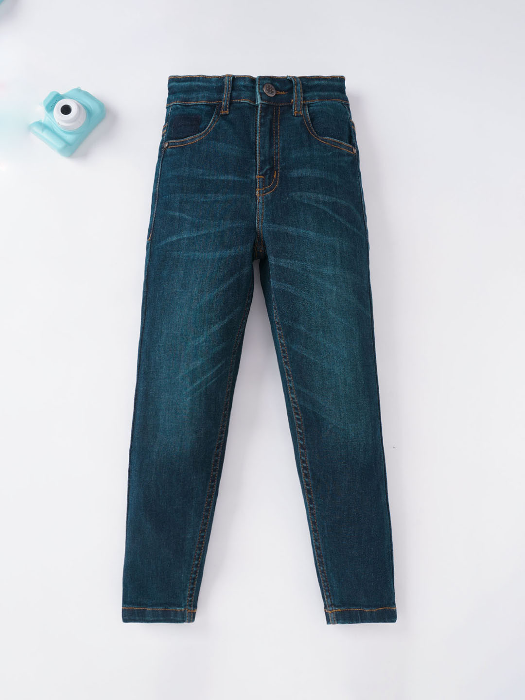 Ed-a-Mamma Boys Blue Low Distress Light Fade Stretchable Jeans