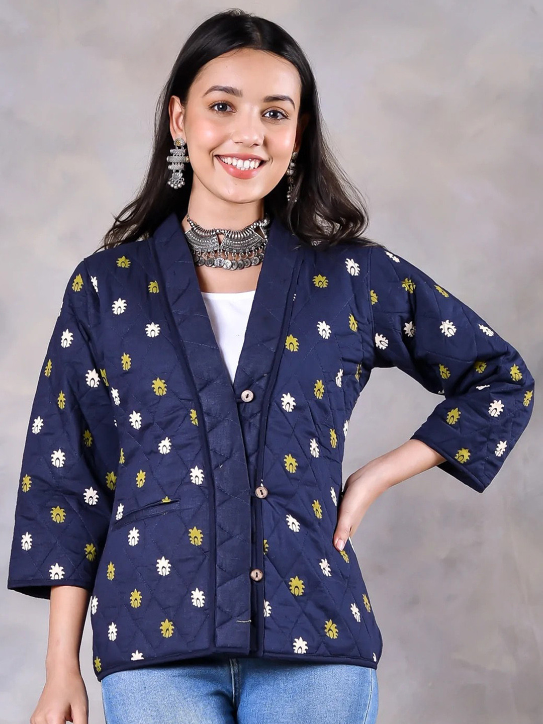 Rustorange Women Blue Longline Tailored Jacket